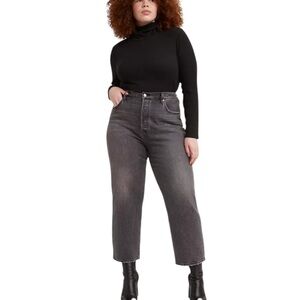 NEW Levi's Women's Ribcage Ankle Jean Straight Leg Charcoal Gray Size 22W